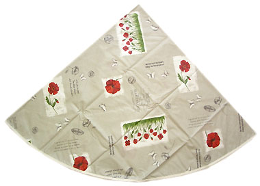 French Round Tablecloth Coated (coquelicot / poppy. grey) French Round Tablecloth Coated (coquelicot / poppy. grey)